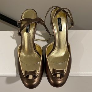 Dolce&Gabbana Brown Bow Ankle Strap Pump…
